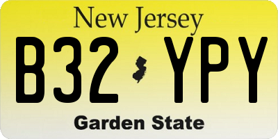 NJ license plate B32YPY