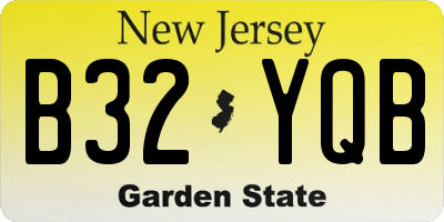 NJ license plate B32YQB