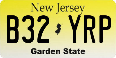 NJ license plate B32YRP