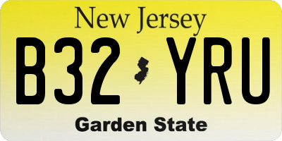 NJ license plate B32YRU