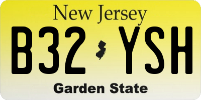 NJ license plate B32YSH