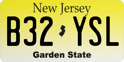NJ license plate B32YSL