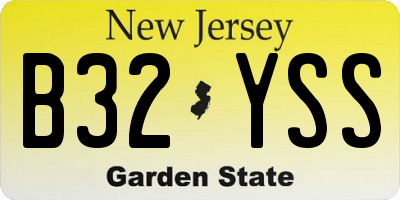 NJ license plate B32YSS