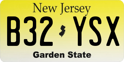 NJ license plate B32YSX