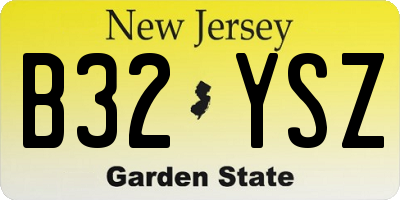 NJ license plate B32YSZ