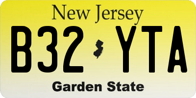 NJ license plate B32YTA