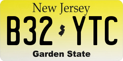 NJ license plate B32YTC