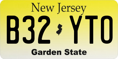 NJ license plate B32YTO
