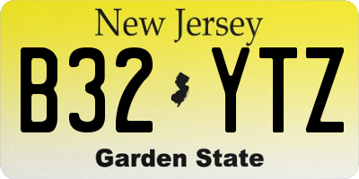NJ license plate B32YTZ