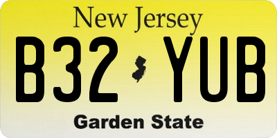 NJ license plate B32YUB