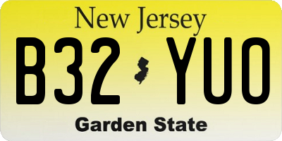 NJ license plate B32YUO