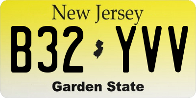 NJ license plate B32YVV
