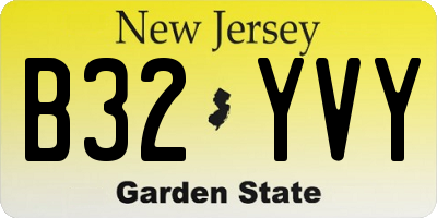 NJ license plate B32YVY