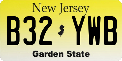 NJ license plate B32YWB