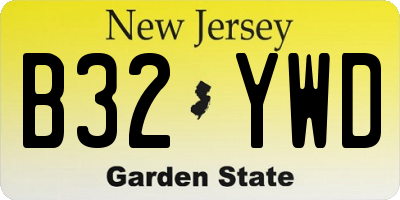 NJ license plate B32YWD