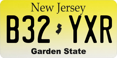 NJ license plate B32YXR