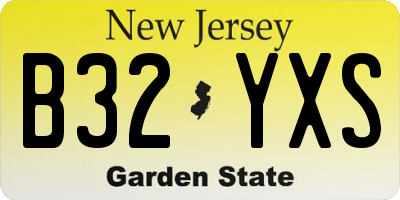 NJ license plate B32YXS