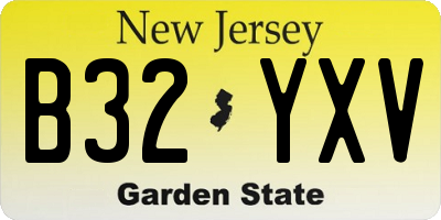 NJ license plate B32YXV