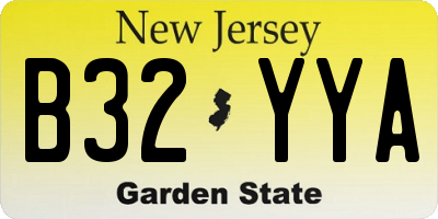 NJ license plate B32YYA