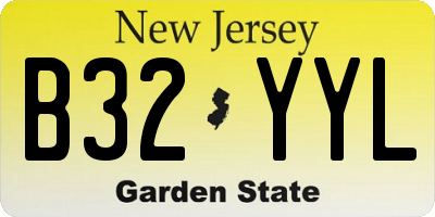 NJ license plate B32YYL