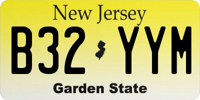 NJ license plate B32YYM