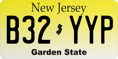 NJ license plate B32YYP