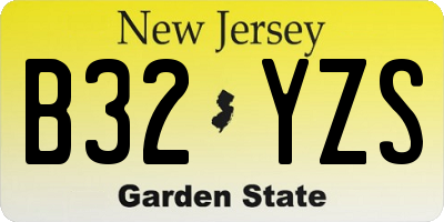 NJ license plate B32YZS
