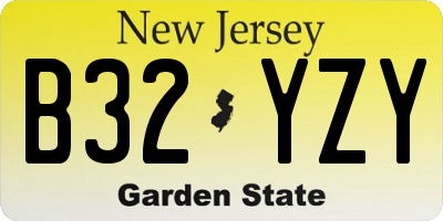 NJ license plate B32YZY