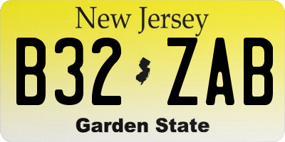 NJ license plate B32ZAB
