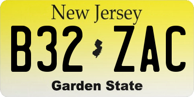 NJ license plate B32ZAC