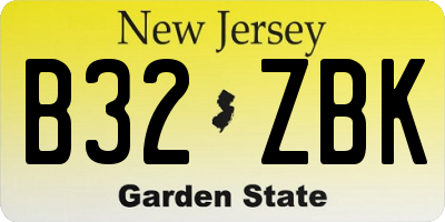 NJ license plate B32ZBK