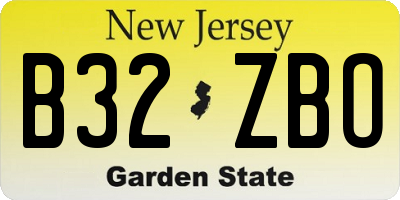 NJ license plate B32ZBO