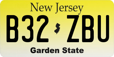 NJ license plate B32ZBU