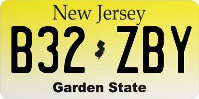 NJ license plate B32ZBY