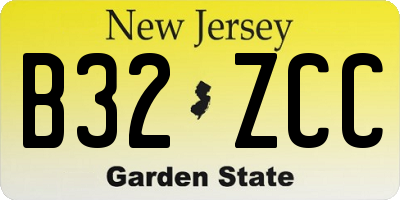 NJ license plate B32ZCC