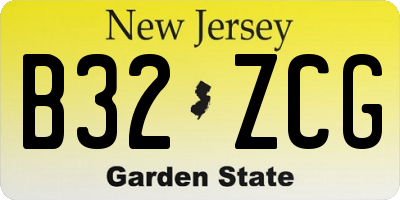 NJ license plate B32ZCG