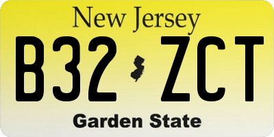 NJ license plate B32ZCT