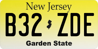 NJ license plate B32ZDE