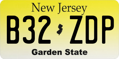 NJ license plate B32ZDP