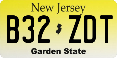 NJ license plate B32ZDT
