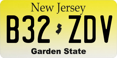 NJ license plate B32ZDV