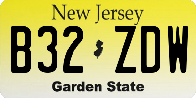 NJ license plate B32ZDW