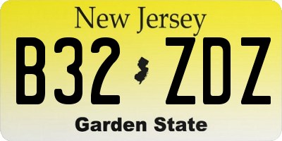 NJ license plate B32ZDZ