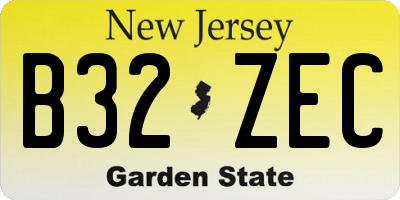 NJ license plate B32ZEC