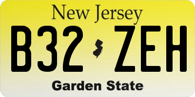 NJ license plate B32ZEH