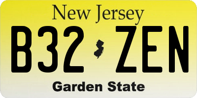 NJ license plate B32ZEN