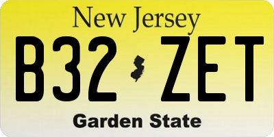 NJ license plate B32ZET