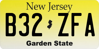 NJ license plate B32ZFA