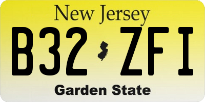 NJ license plate B32ZFI