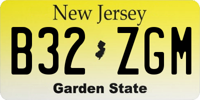 NJ license plate B32ZGM